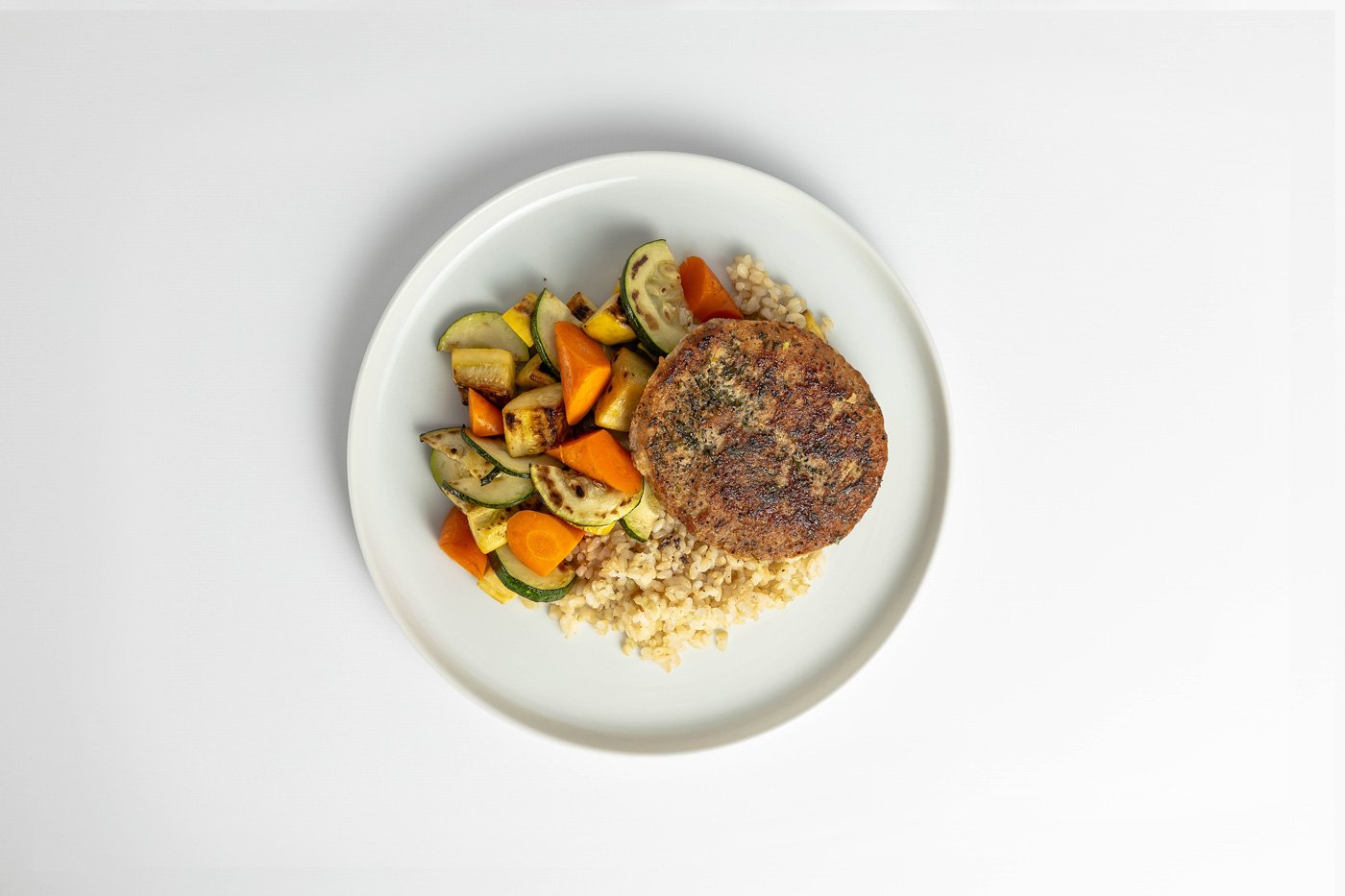 Turkey Patty, Brown Rice, Mixed Vegetables Meal Product Image
